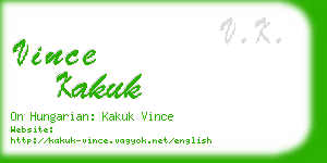 vince kakuk business card